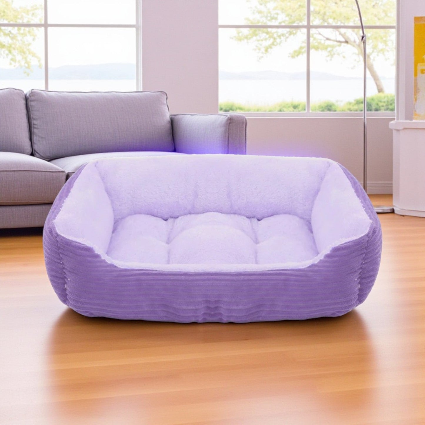 Panier Chien mauve cosy velours