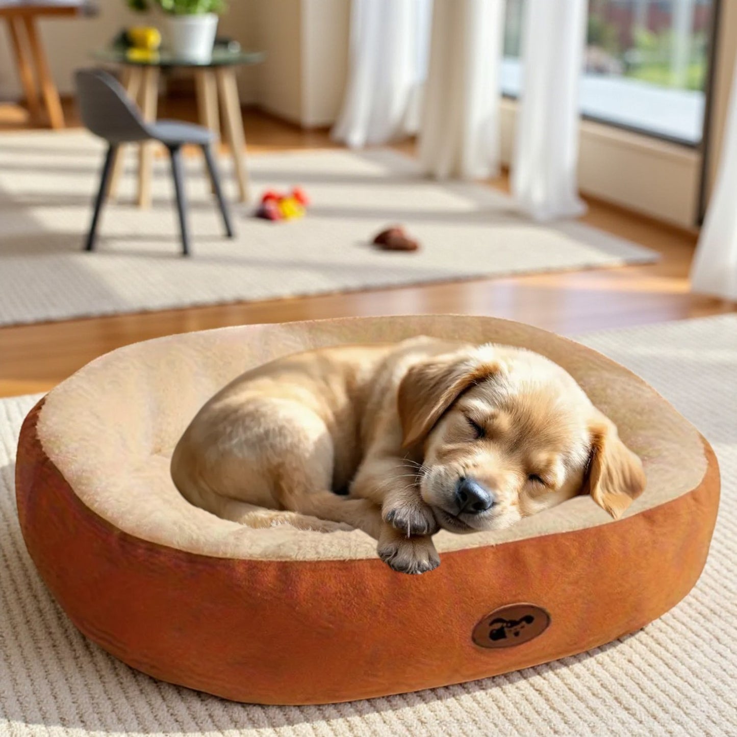 panier chien orange sommeil