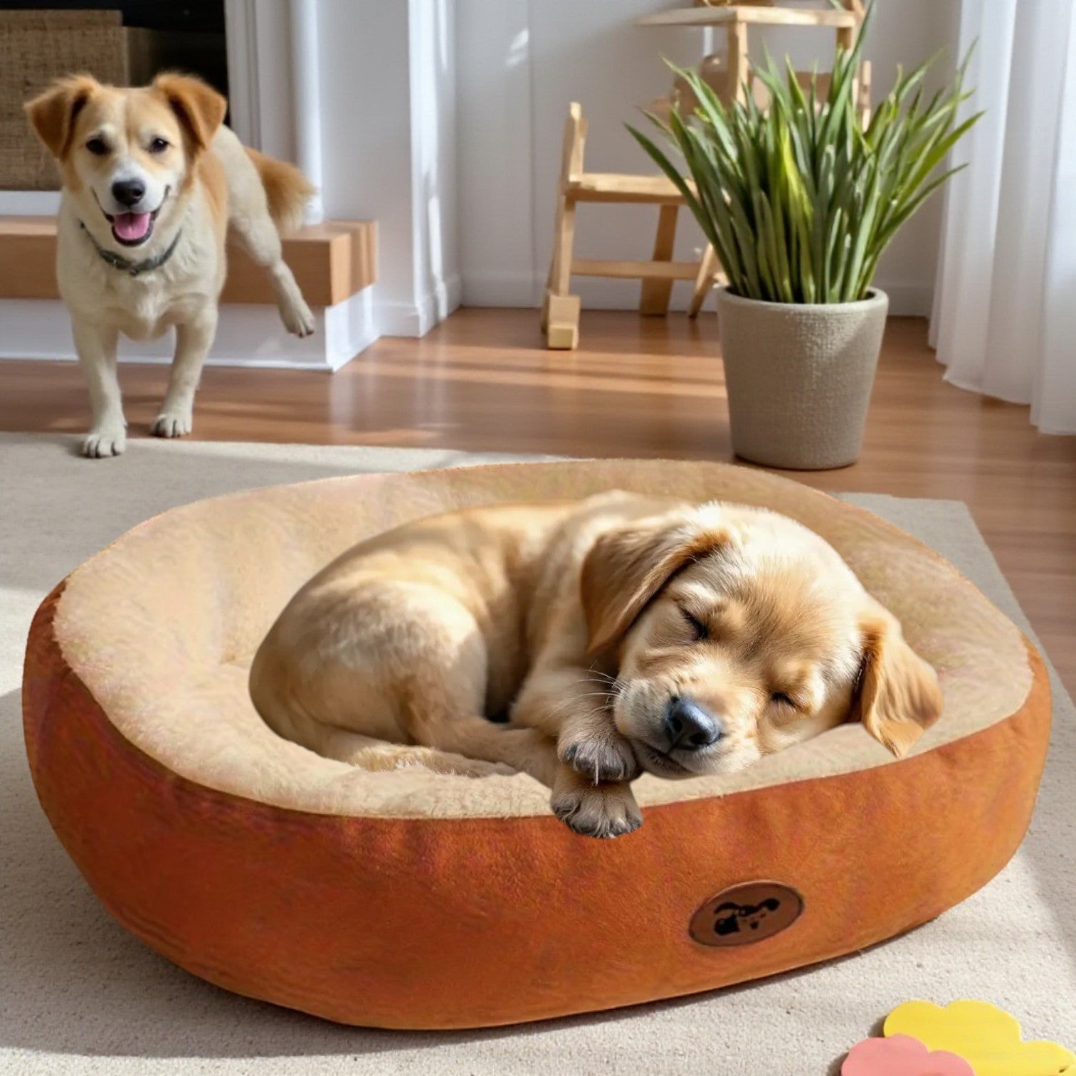 panier chien orange sommeil1