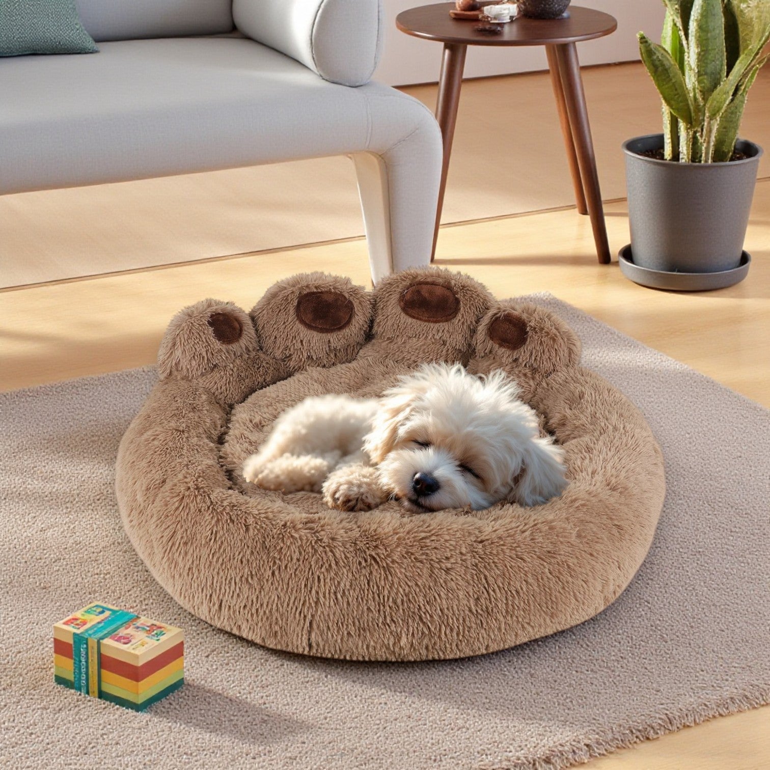 panier chien patte brun1