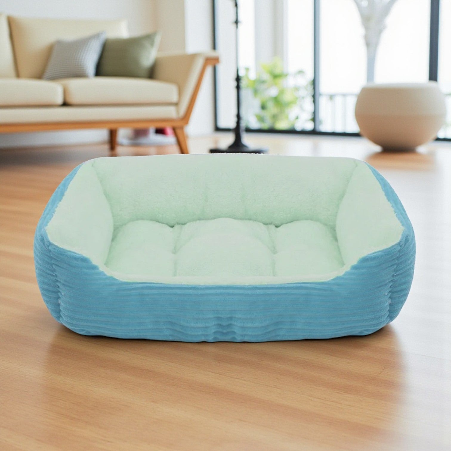 Panier Chien turquoise cosy velours