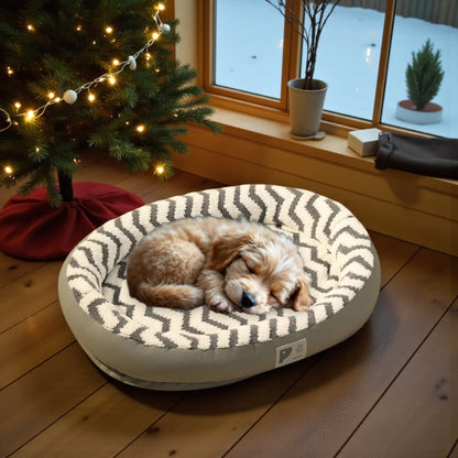 Panier chien ultra doux sous sapin