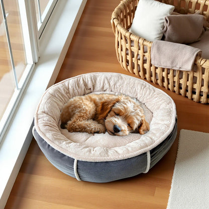 panierpour chien gris corduroy