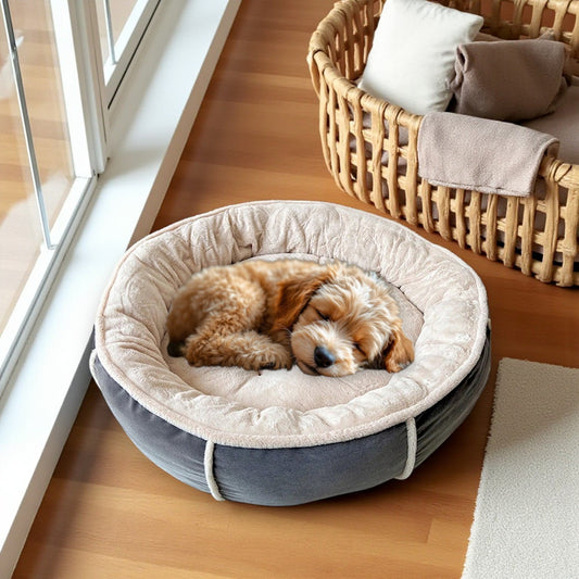 panierpour chien gris corduroy