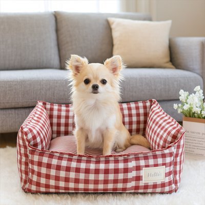 Panier pour chien rouge