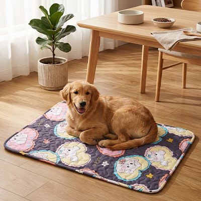 Tapis rafraichissant chien avec golden retriever