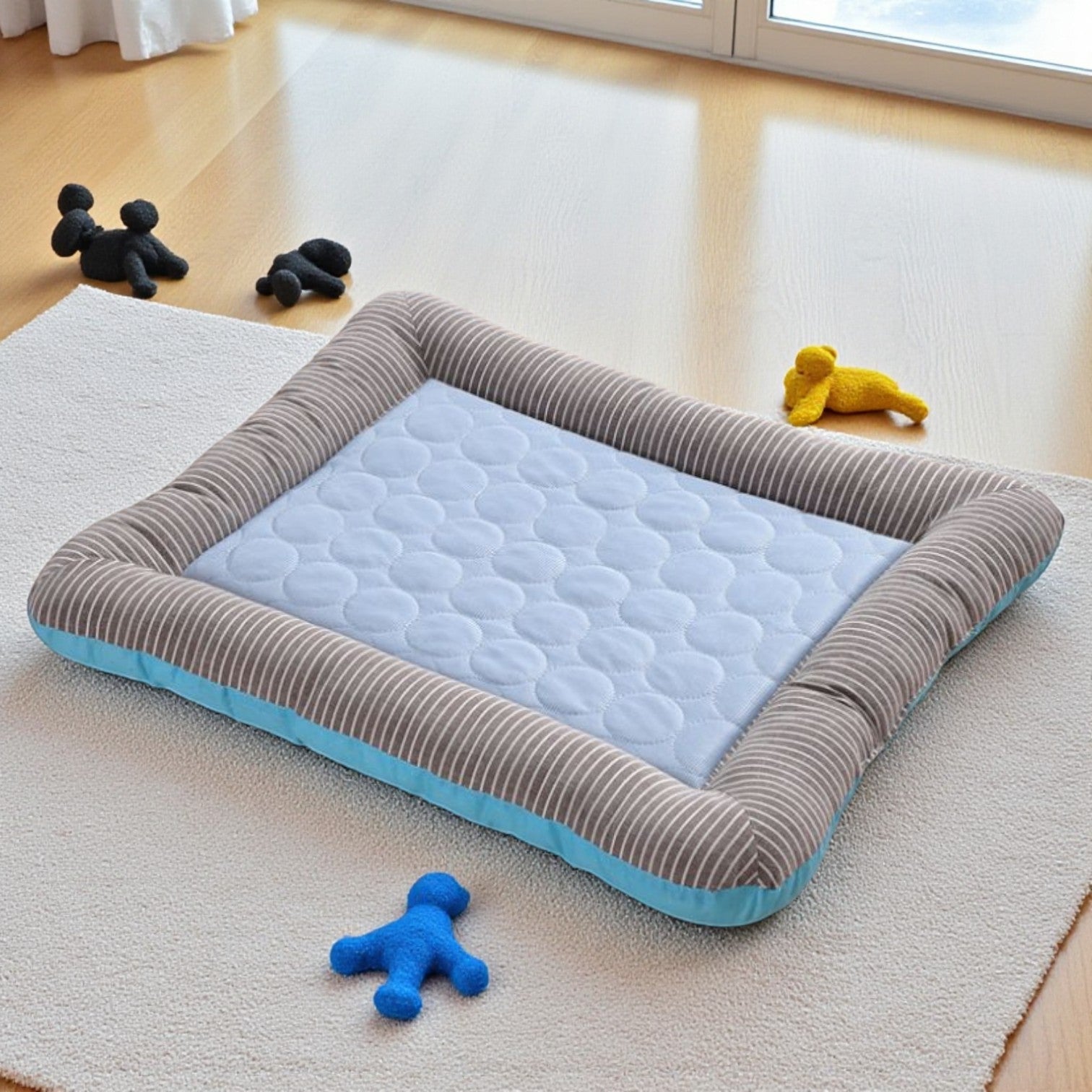 Tapis rafraichissant Chien bleu sur tapis