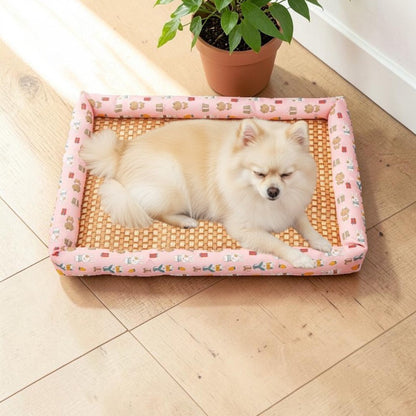 tapis rafraichissant chien rose avec chien