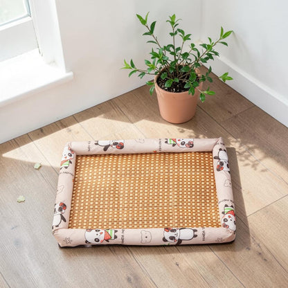 tapis rafraichissant chien rose motif panda