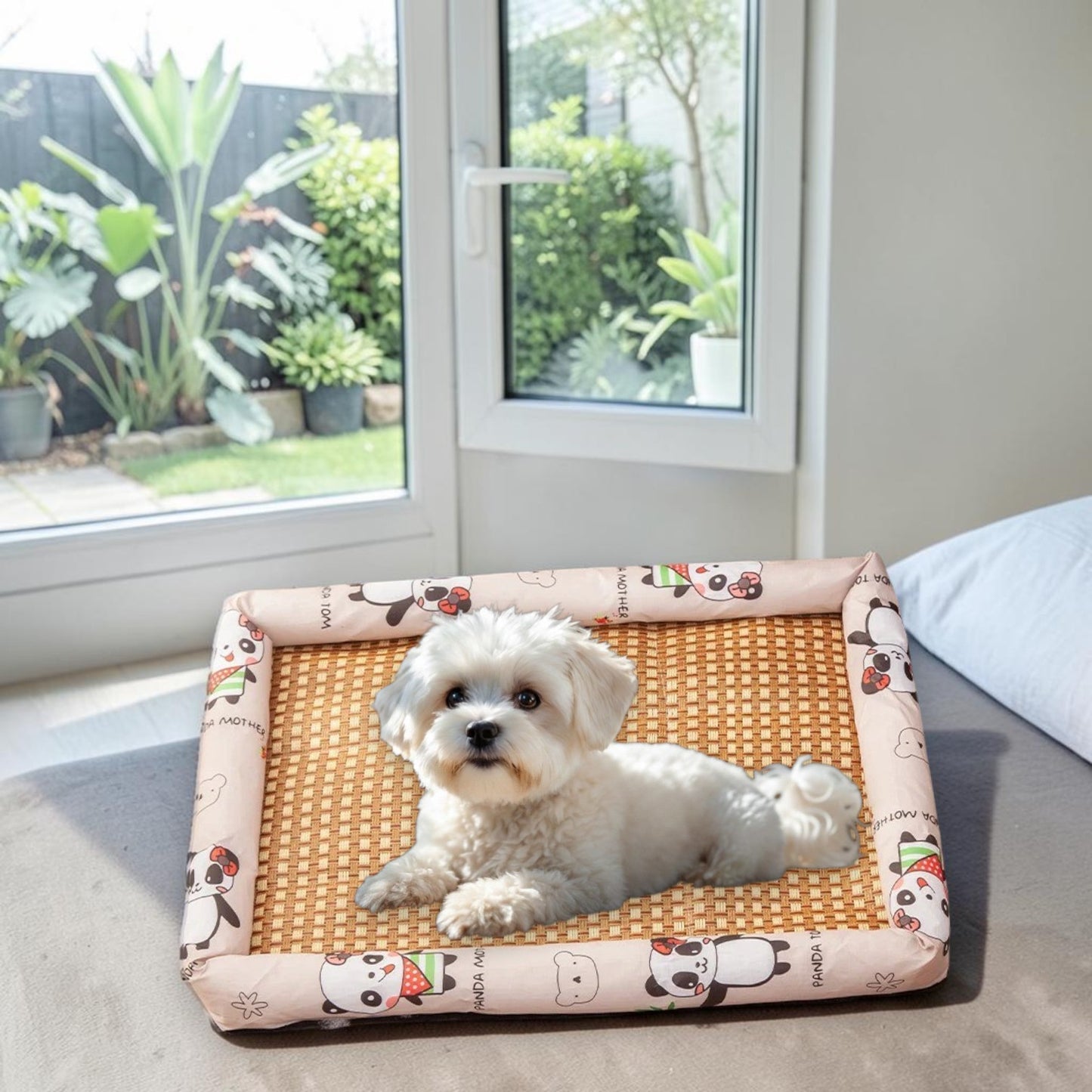 tapis-rafraichissant-chien-rose-panda-avec-bichon